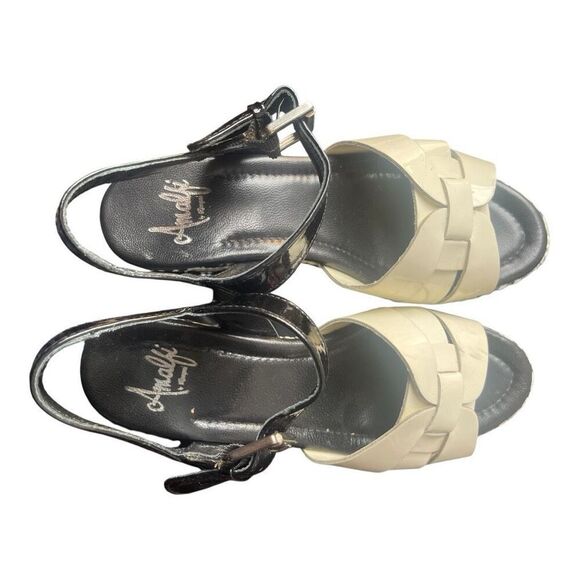 Amalfi by.Rangoni Monna Black & White Chevron Wedge Heels Size 6 - Picture 2 of 5